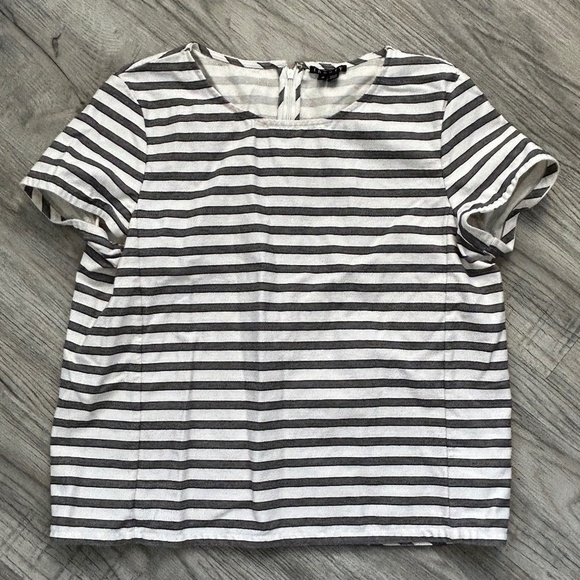 Theory Tops - Theory Striped Top with Zipper Closure Sz 12